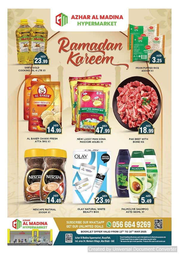 Azhar Al Madina AD leaflet cover page