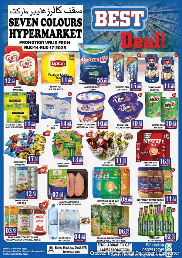 SEVEN COLOURS leaflet cover page