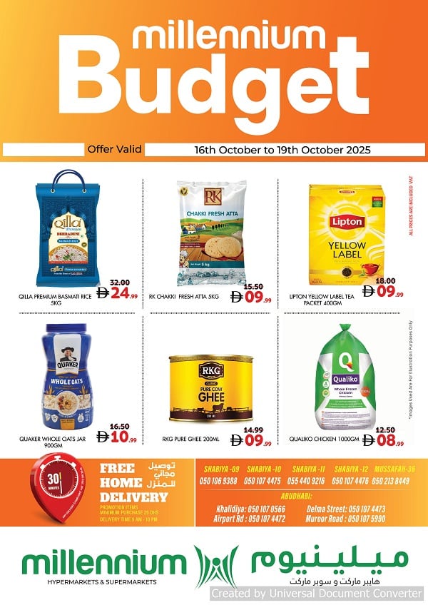 Millenium leaflet cover page