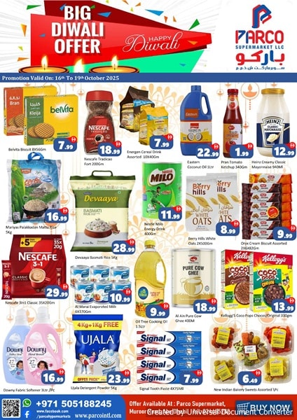 Parco Hypermarket Abu Dhabi Big Diwali offer