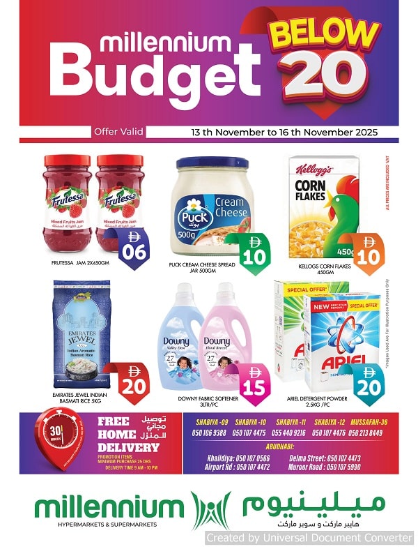 Millennium Hypermarket Budget offers