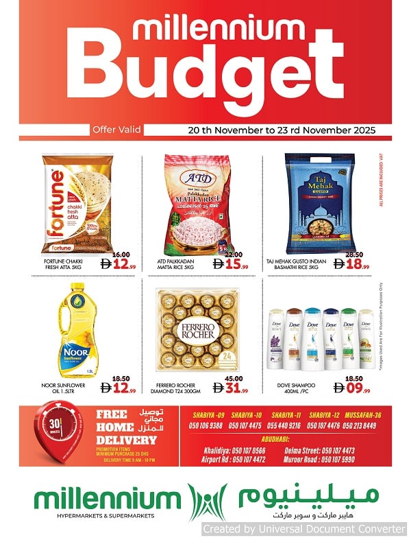 Millennium Budget Weekly offers