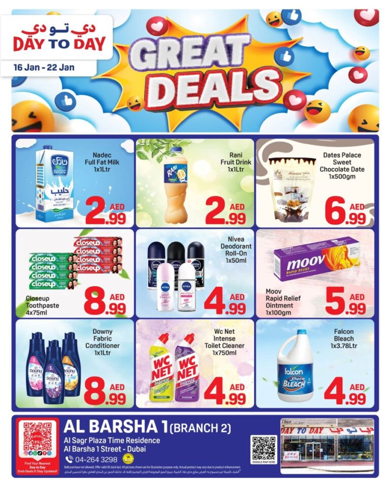 Day to Day Al Barsha Leaflet cover page