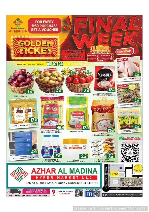 Azhar al Madina Dubai Final Week offers