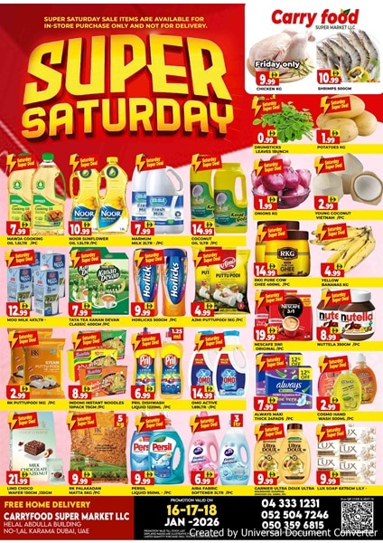 Carryfood Supermarket Super Saturday offer