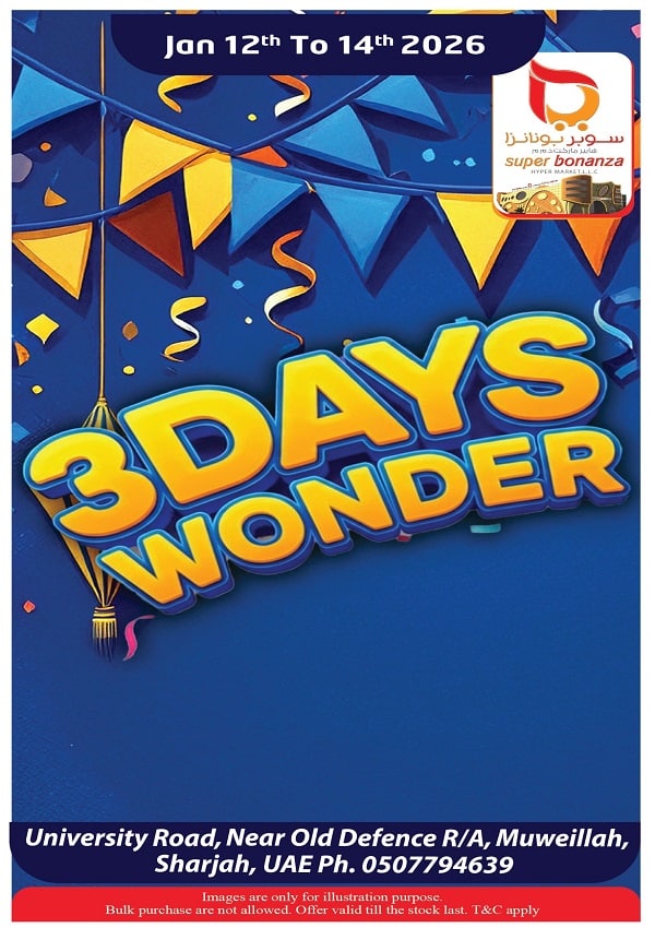 Super Bonanza 3 Days Wonder deals