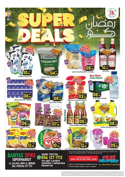 Baniyas Spike offers Catalog cover page