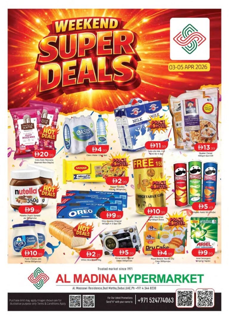 Al Madina Hypermarket Oud Metha Weekend Super deals