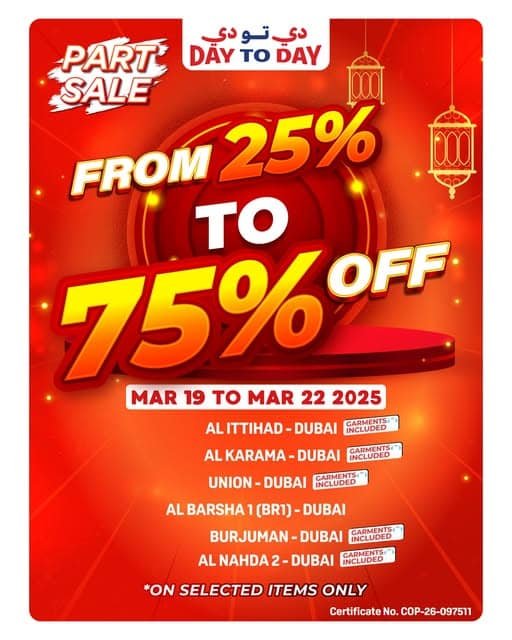 Day to Day Dubai Part Sale