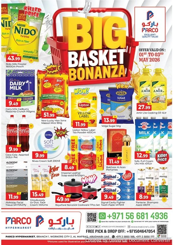 Parco Hypermarket Abu Dhabi Big Basket Bonanza