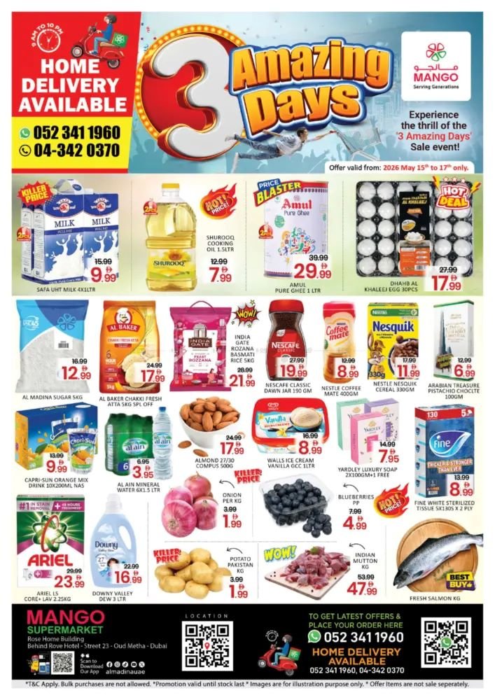 Mango Supermarket- Oud Metha 3 days Amazing deals