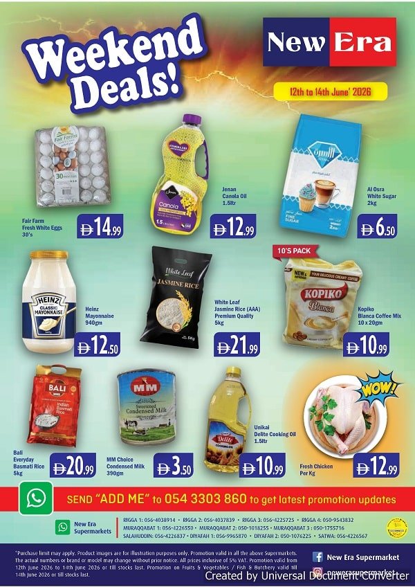 New Era Supermarket Weekend offers