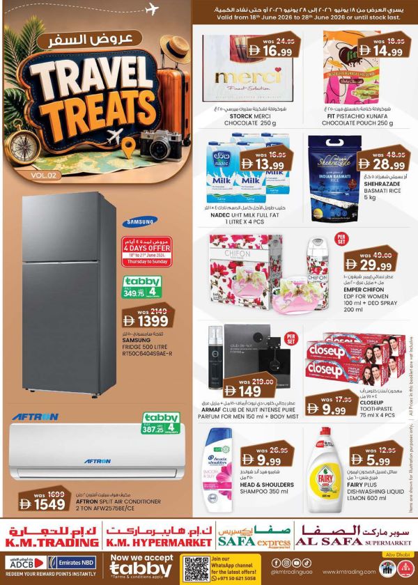 KM Trading Abu Dhabi Travel Treats offers
