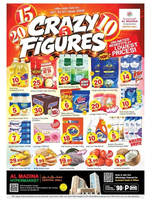Al Madina Central Mall Crazy Figures offers