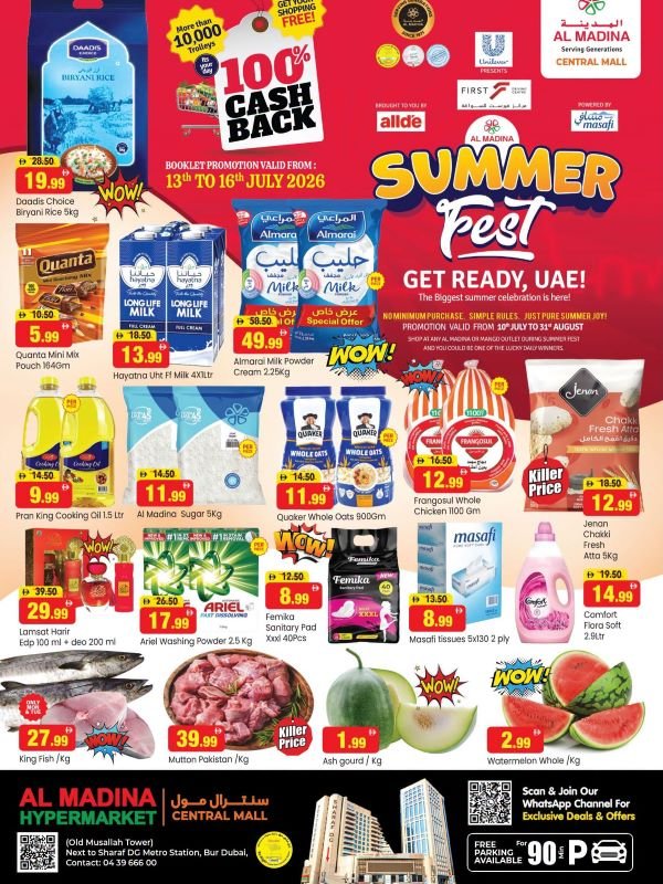 Al Madina Central Mall Summer Fest offers