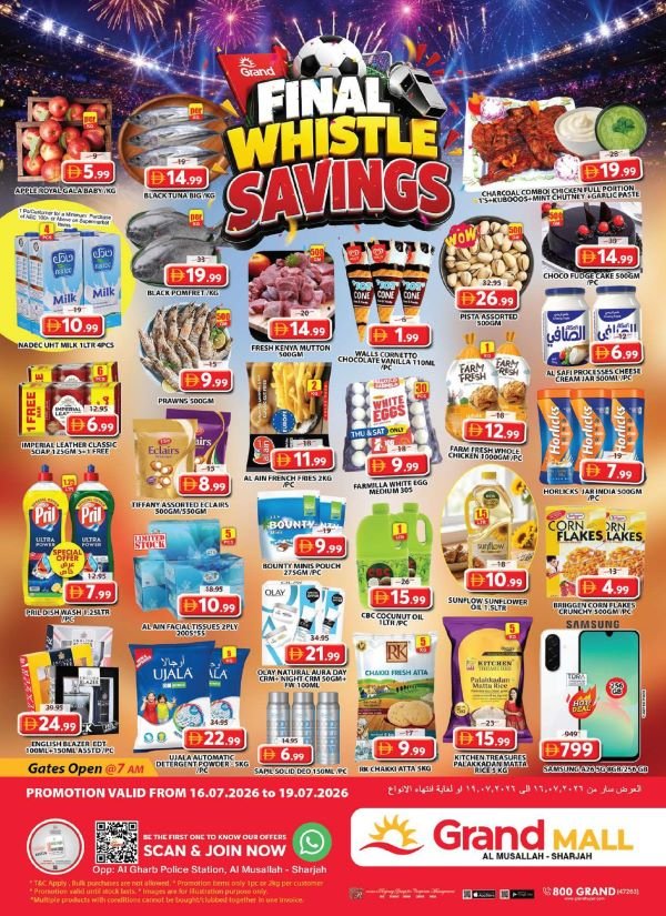 Grand Mall Sharjah Final Whistle Savings deals