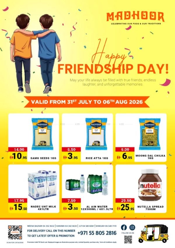 Madhoor Stores Happy Friendship day offers