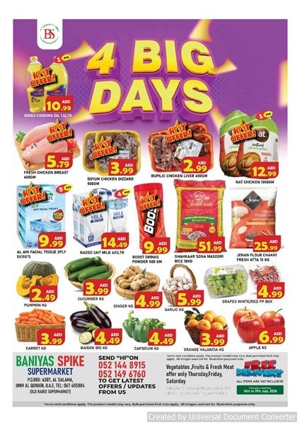Baniyas Spike Big Days Sale