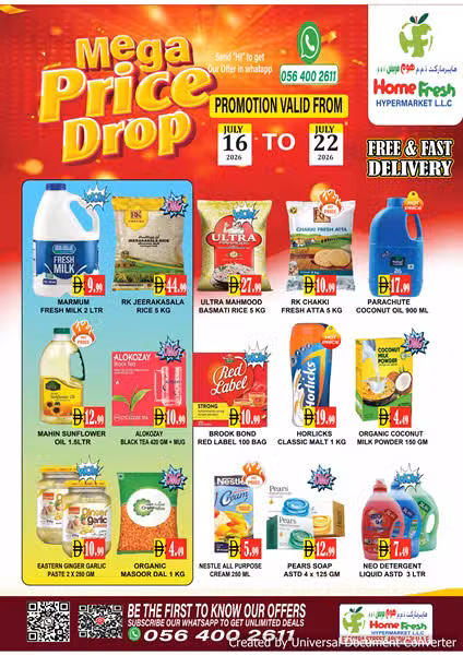 Home Fresh Supermarket Mega Price drop deals