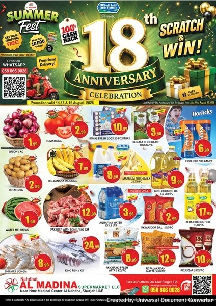 Nahdhat Al Madina Anniversary offers