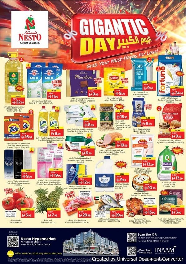 Nesto Burj Nahar Gigantic Days Promotion