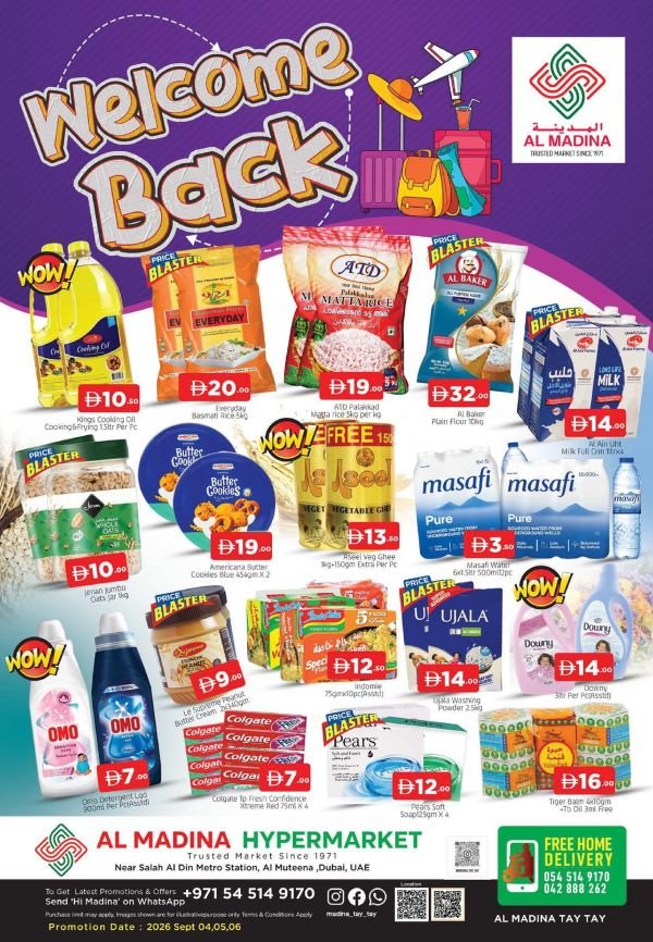 Al Madina Al Muteena Welcome Back offers