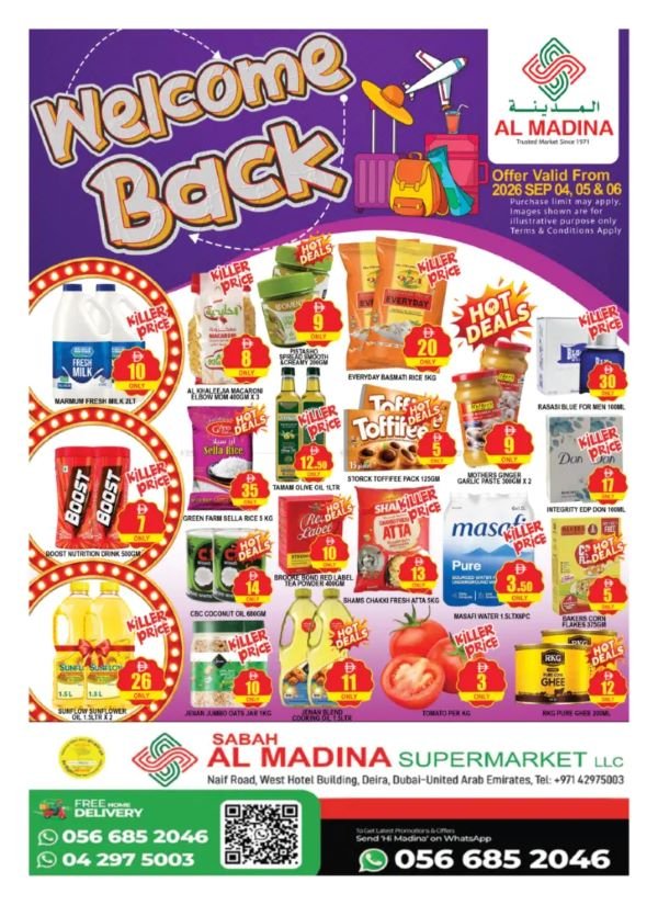 Sabah Al Madina Naif Welcome Back offers