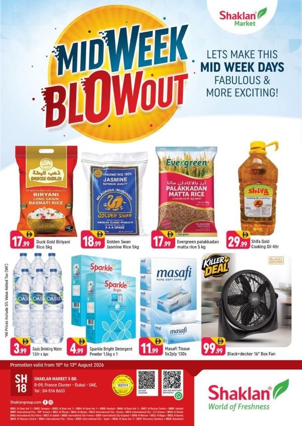 Shaklan Market Midweek Blowout offers