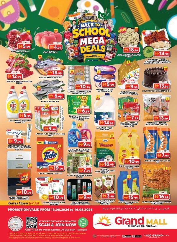 Grand Mall Sharjah Back to School Mega deals