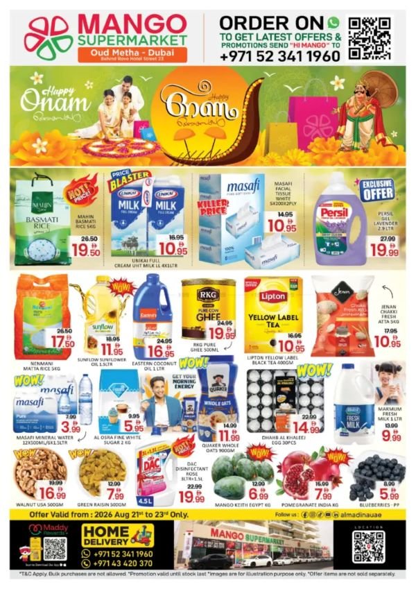 Mango Supermarket- Oud Metha Onam offers