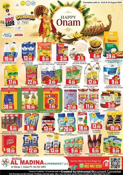Warqa Al Madina Onam deals
