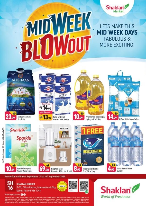 Shaklan Market mid week Blowout deals