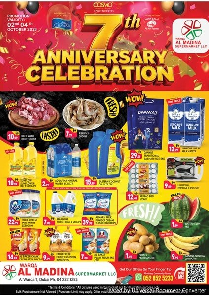 Warqa Al Madina Anniversary offer