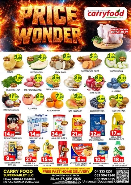 Carry food Supermarket Price Wonder offer