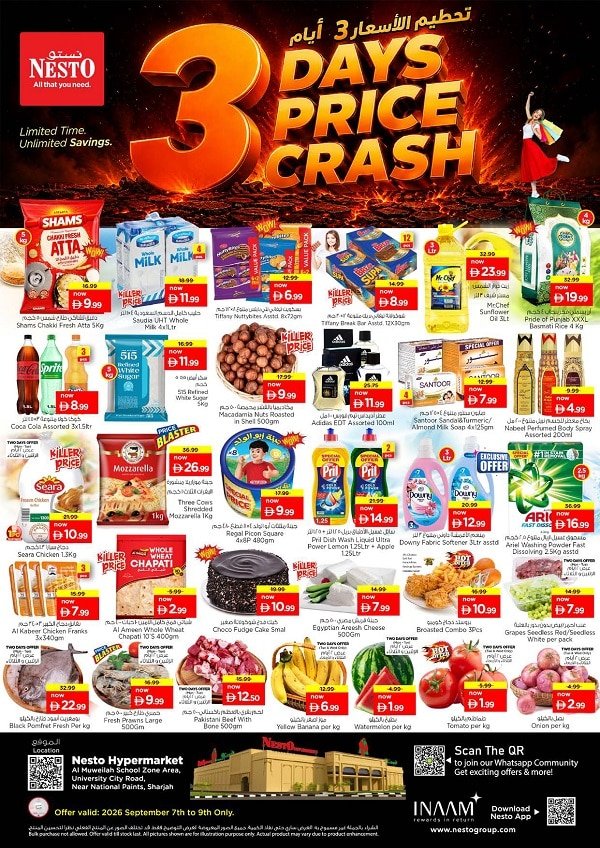 Nesto Sharjah 3 days Price Crash offers