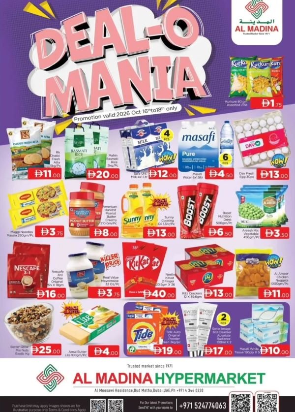 Al Madina Hypermarket Oud Metha Weekend deals