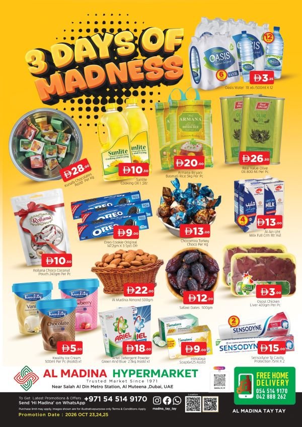 Al Madina Al Muteena 3 days of Madness offers