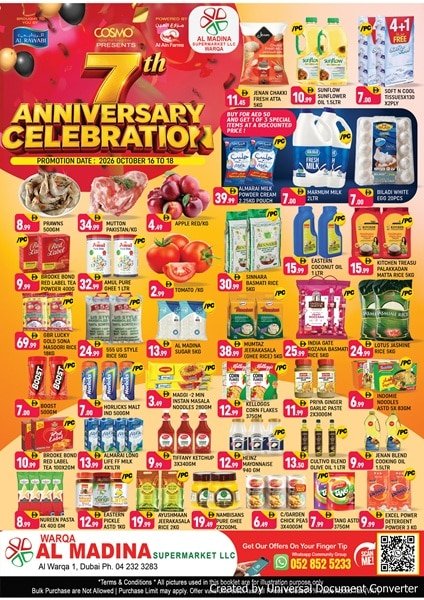 Warqa Al Madina Anniversary offer